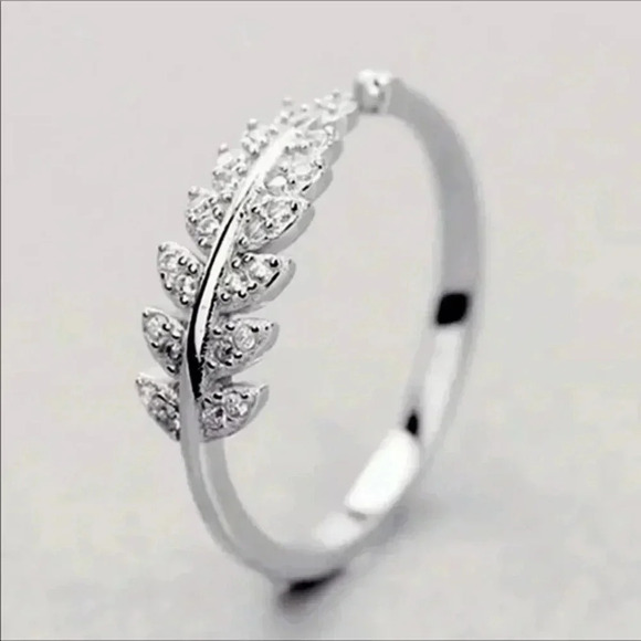 925 Sterling Silver Adjustable Feather Rin… - Picture 2 of 4